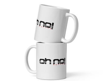 oh no! synths mug — white