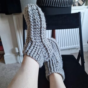 Handmade crochet chunky slipper socks.