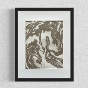 Original Suminagashi art, 8x10