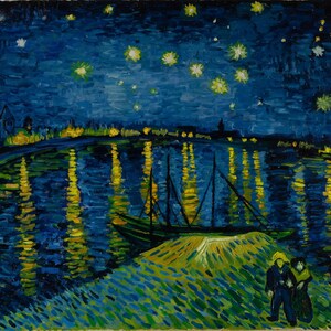 Starry Night Over the Rhone by Vincent Van Gogh Reproduction Oil Painting on Canvas