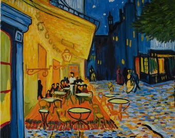 星月夜 - ヴィンセント・ヴァン・ゴッホの手描きの油絵の複製、糸杉と