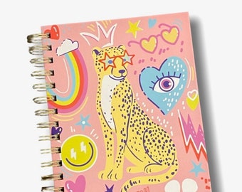 HeyPeacock PREPPY Spiral Notebooks for Kids (2), TEENS, Hard Bound Spiral Journal Diary, Notepad with 160 Lined Pages, A5 (5.82" x 8.26")