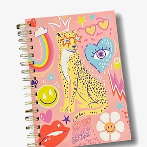 HeyPeacock PREPPY Spiral Notebooks for Kids (2), TEENS, Hard Bound Spiral Journal Diary, Notepad with 160 Lined Pages, A5 (5.82&quot; x 8.26&quot;)
