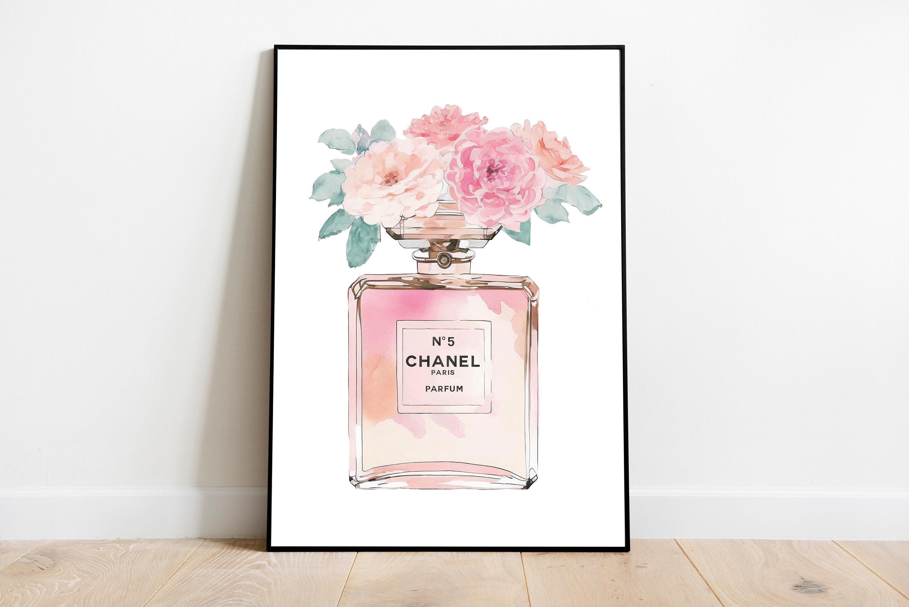 Amanda Greenwood Canvas Prints - Perfume Bottle, Gold & Rainbow ( Fashion > Fashion Brands > Chanel art) - 26x18 in