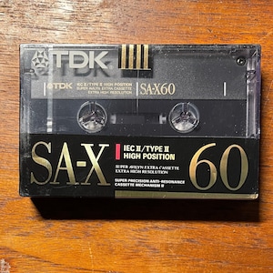 Cassette vintage rare des années 90 TDK SA-X à polarisation élevée 60 min - Chrome haut de gamme de type II avec mécanisme acoustiquement inerte