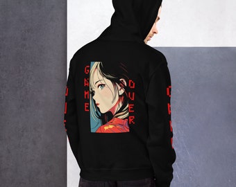 Retro Anime "Game Over" Unisex Hoodie