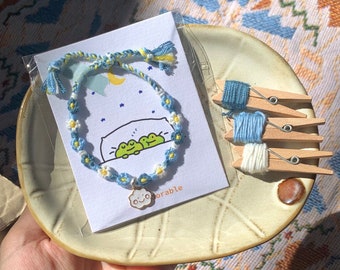 Cute Little Daisy Bracelet With Charm: Handmade Adjustable Flower Bracelet, Friendship Bracelet, Gift For Her & Birthday Gifts