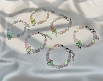 Tulip Beaded Bracelet Friendship Bracelet Tulip Bracelet Children Bracelet Cute Handmade Bracelet Adorable Pastel Bracelet