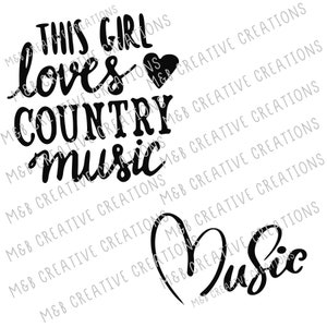 Cette fille aime la musique country heart png svg