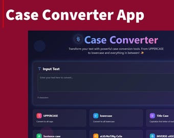 Case Converter App – React Vite Text Tool | Digital Download | MyDigitalShub