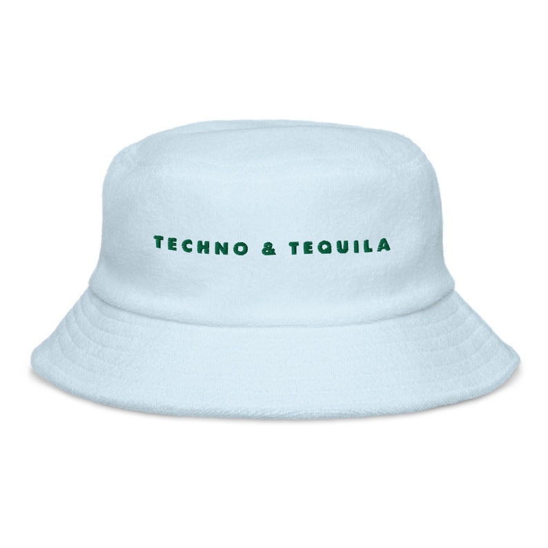 Techno & Tequila Bucket Hat, Afters, Tequila Hat, Festival Bucket Hat, Unstructured Cloth Rave