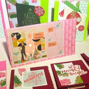 A Ribbon Candy Christmas Stationary and Gift Tag Set