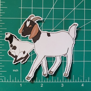 Momma Goat with Baby Goat Vinyl Sticker