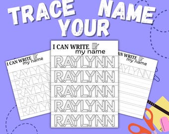 Custom Name Tracing Sheet, DIGITAL FILE- Printable for Preschoolers/Kindergarteners