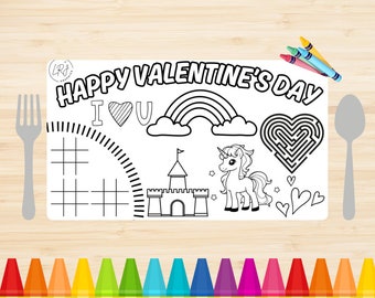 Children’s Valentine’s Day Coloring Placemat