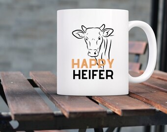 HAPPY HEIFER | Tshirt Digital Design png, Sublimation, Instant Download, Shirt Sublimation Print, Sublimation Download, Farm, Cow, Livestock