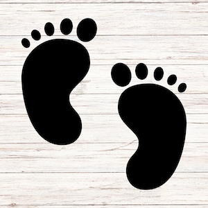 Pies de bebé Huellas Baby Shower Género Reveal SVG/PNG Archivos digitales Descargar Instant Seamless Clip Art Fondo transparente