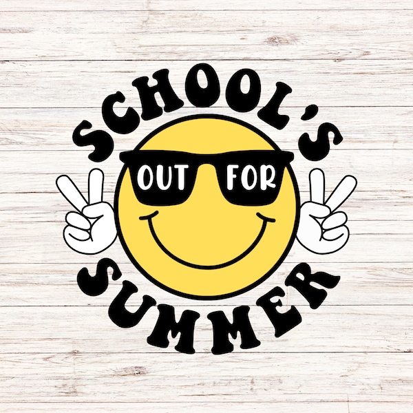 School's Out For Summer colored svg break svg schools out svg teacher SVG/PNG Digital Files Download Seamless ClipArt Transparent Background