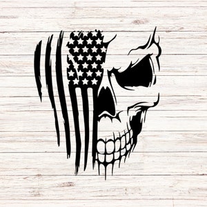 Teschio della bandiera americana SVG/png America patriottica SVG Giorno dell'Indipendenza SVG Secondo emendamento SVG