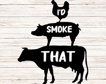Fumaría ese SVG, clipart de parrilla de barbacoa (archivos digitales)