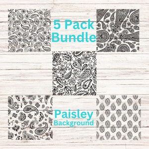 Paisley svg/png 5 pack westerse patroon bandana print digitale bestanden transparante achtergrond