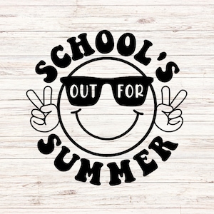Se acabaron las clases para el verano SVG, vacaciones de verano SVG, escuelas terminadas SVG, profesor SVG/PNG, archivos digitales, descarga de clip art sin costuras, fondo transparente