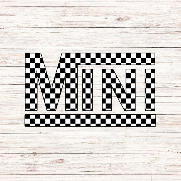 Checkered Mini svg/png Checkered Retro Mini svg Checkered baby svg Father's Day svg Mothers Day svg black and white