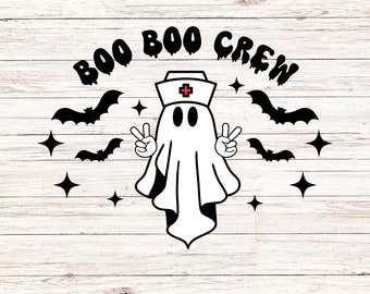 Nurse Ghost SVG: Boo Boo Crew, Funny Halloween Shirt (Digital Download)