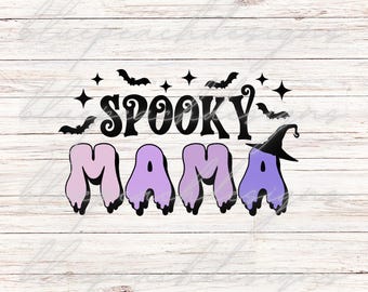 Spooky Mama Halloween PNG: Retro Mom Life Design (Digital Download)