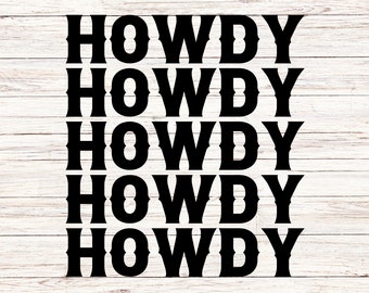 Howdy Cowgirl SVG | Western Print, Retro Letters (Digital Download)