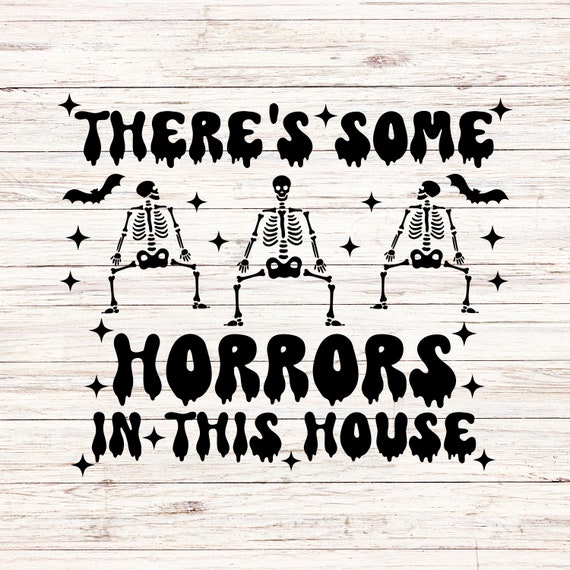 Funny Halloween Skeletons SVG/PNG: Horror House Clip Art (Digital Download)