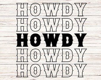 Howdy Cowgirl SVG, Western Clipart (plik cyfrowy)