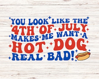 4th of July Hot Dog SVG: Patriotic USA Design (Digital Download)