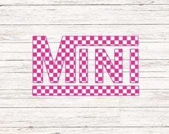 Mini SVG/PNG à damier : design rétro (téléchargement numérique)
