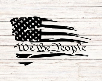 We The People Amerikaanse vlag SVG PNG: naadloze illustraties (digitale download)