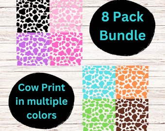Colorful Cow Print SVG Bundle: Seamless Cowhide Pattern (Digital Download)