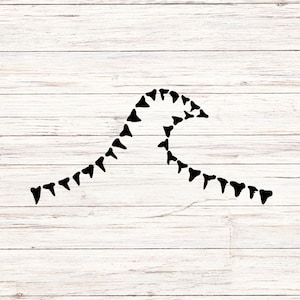 Shark Tooth Wave svg Shark Teeth jacht SVG/PNG Digitale Bestanden Download Instant Naadloze Clip Art Transparante Achtergrond