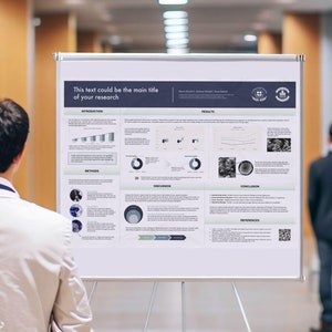 Scientific poster Powerpoint template | landscape A0 format | best for academic research presentation