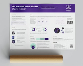 Research Poster template for PowerPoint | A0 landscape layout to present study findings at scientific conference | Academic work