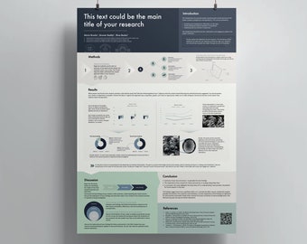 Research poster template, A0 portrait editable Powerpoint - Scientific study presentation - academic conference