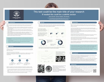 Research poster template - Academic Powerpoint design to present your study | A0 prints with scientific IMRAD layout
