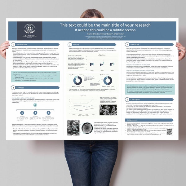 Research poster template - Academic Powerpoint design to present your study | A0 prints with scientific IMRAD layout