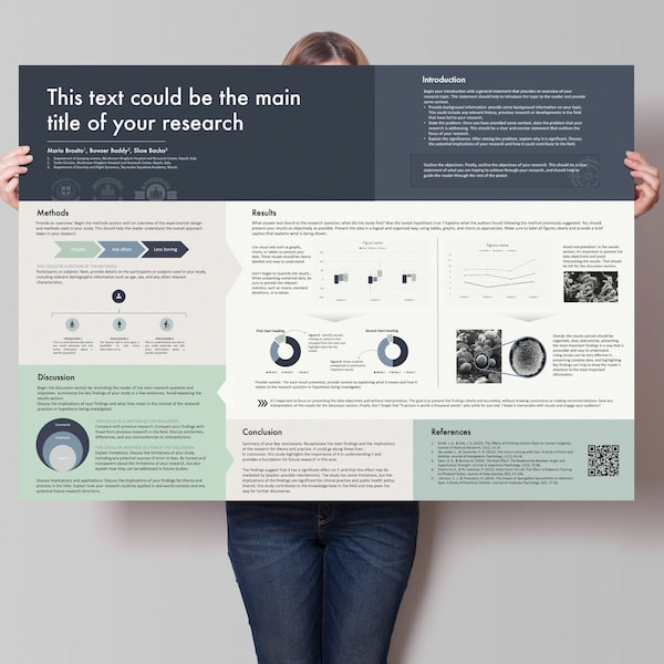 Wissenschaftliche Konferenz Poster Vorlage | Powerpoint zur Präsentation Ihrer akademischen Studie in Forschungsmeetings | A0 Querformat