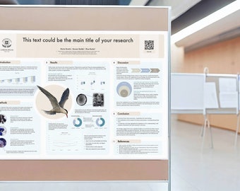Research Poster template | A0 landscape powerpoint | present scientific study findings | PHD master or bachelor | Aesthetic pale color