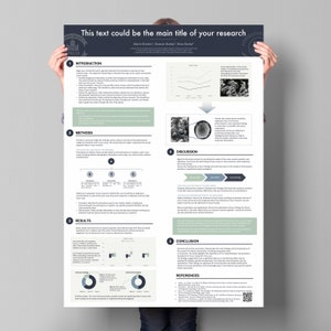 Plantilla de póster de Powerpoint Research / presentación abstracta para conferencia académica o profesional / retrato A0