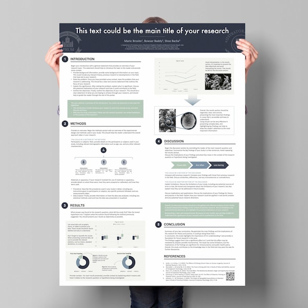 Powerpoint Research poster template | abstract presentation for academic or professional conference | A0 portrait