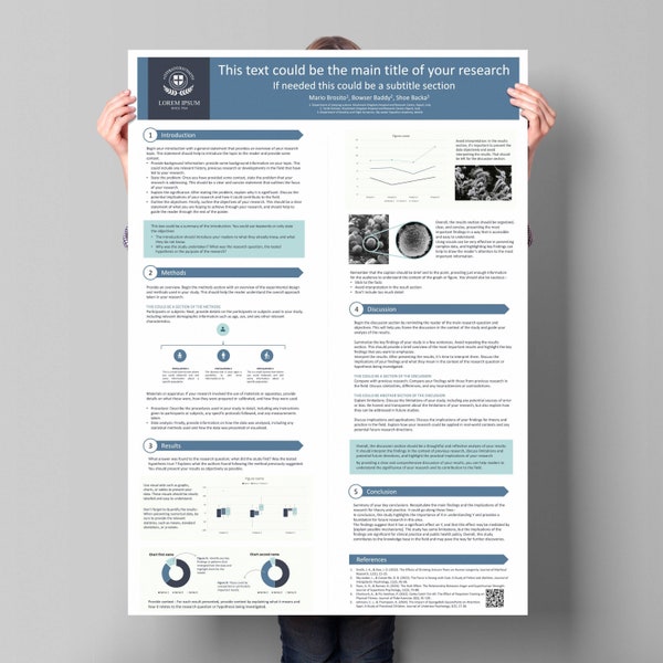 Scientific poster template | Powerpoint layout for research conference | A0 portrait to present PHD or Master thesis