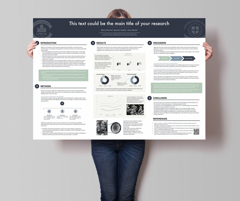 Academic Poster template Powerpoint layout for scientific conference Study abstract presentation image 1