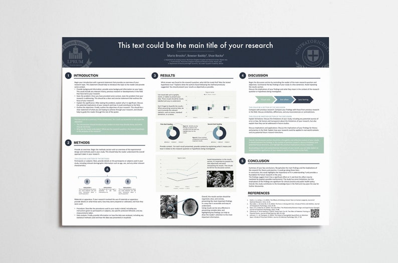 Academic Poster template Powerpoint layout for scientific conference Study abstract presentation image 2