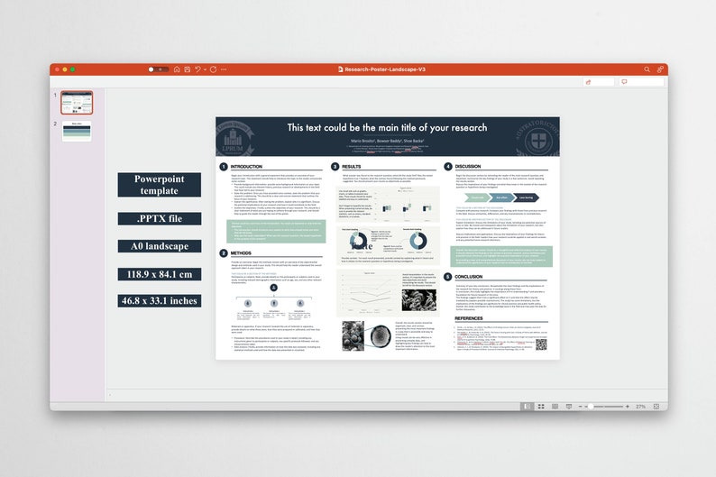 Academic Poster template Powerpoint layout for scientific conference Study abstract presentation image 3